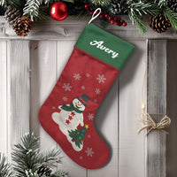 Custom Name Holiday Stocking, Personalized Snowman Christmas Stocking, Adorable Winter Snowman Stocking, Family Christmas Stocking, Holiday Present