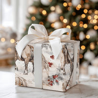Equestrian Christmas Gift Wrap, Winter Horse Wrapping Paper, Watercolor Horse Holiday Wrapping Paper, Country Farmhouse Present Gift Wrap