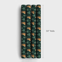 Green Holiday Dog Gift Wrap, Golden Retriever Christmas Wrapping Paper, Winter Retriever Wrapping Paper, Christmas Tree Dog Present Paper