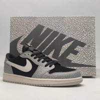 Low Top Sneakers, Black Gray Colorway, Cracked Pattern, Lace Up Design, Casual Gift for Sneaker Fans