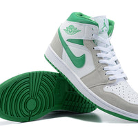 Sneakers, White Green Gray Colorway, Lace Up Design, Casual Gift for Sneaker Fans