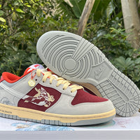 Low Top Sneakers, Beige Burgundy Colorway, Lace Up Design, Casual Gift for Sneaker Fans