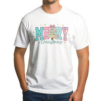 Coquette Aesthetic Pink Tree Shirt, Merry Christmas T-Shirt, Checkered Holiday Bow Tee, Adorable Festive Xmas Graphic T-Shirt for Her