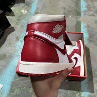 High Top Sneakers, White Red Gray Colorway, Lace Up Design, Casual Gift for Sneaker Fans
