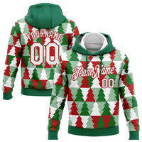 Personalized Name and Number Sweatshirt, Custom Christmas Tree Pullover Hoodie, 3D Holiday Sports Hoodie, Xmas Team Fan Present