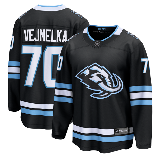 Utah Mammoth Karel Vejmelka Black Home Breakaway Jersey