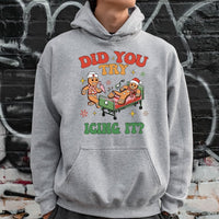 Humorous Gingerbread Nurse Hoodie, Did You Try Icing It Hoodie, Medical Christmas Hooded Sweatshirt, Holiday RN Pullover Hoodie Present