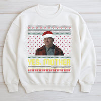 Serial Killer Meme Holiday Sweater, Yes Mother Ugly Christmas Sweatshirt, Horror Movie Slasher Crewneck, Creepy Xmas Crime Pullover