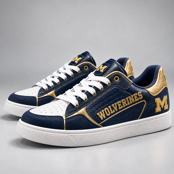 MICH Maize Line - Navy and Gold Low Top Sneakers - main