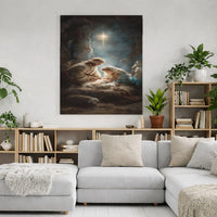 Holy Family Christmas Canvas Print, Nativity Scene Canvas Wall Art, Religious Christian Canvas Decor, Sacred Holiday Wall Art, Faith Present