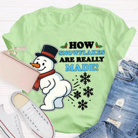 Festive Holiday Graphic Tee, Snowman Snowflake Christmas T-Shirt, Adorable Winter Snowman Shirt, Unisex Merry Christmas Tee, Xmas Holiday Present