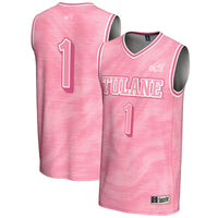 #1 Tulane Green Wave Lightweight Basketball Jersey - Pink