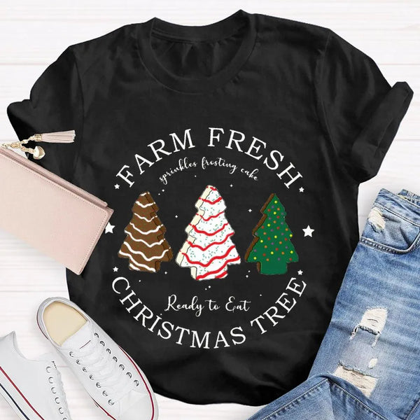 Rustic Holiday Graphic Tee, Farm Fresh Christmas Tree T-Shirt, Vintage Xmas Tree Farm Shirt, Comfy Winter Holiday Tee, Christ