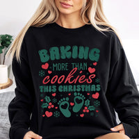 Pregnancy Announcement Christmas Crewneck, Baking More Than Cookies Christmas Sweatshirt, Holiday Baby Reveal Pullover, Mom to Be Sweater