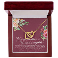 Surgical Steel Heart Pendant, Grandmother and Granddaughter Interlocking Hearts Necklace, Sentimental Birthday Christmas Present for Nana