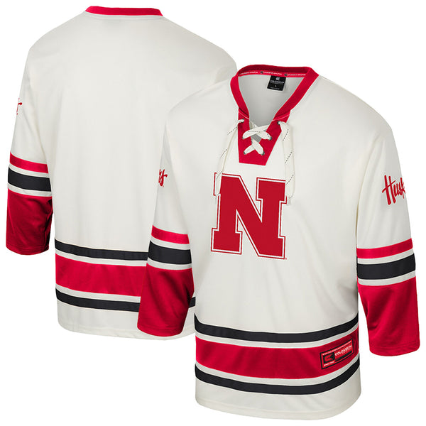 Nebraska Huskers Puck Proud Fashion Hockey Jersey - Cream