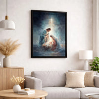 Holy Family Watercolor Wall Art, Nativity Scene Canvas Print, Christian Christmas Decor, Bethlehem Manger Canvas, Holiday Faith Present