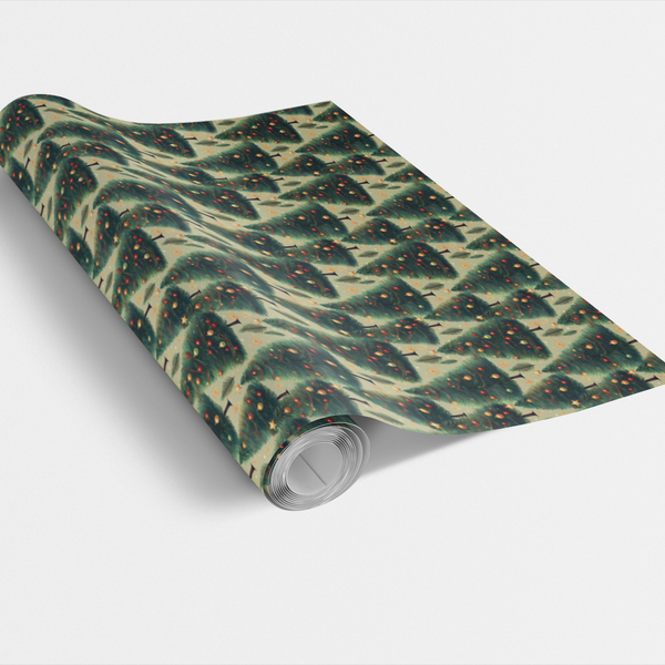 Festive Tree Gift Wrap, Layered Pine Christmas Wrapping Paper, Green Evergreen Tree Wrapping Paper, Holiday Gift Wrap, Xmas W
