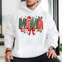 Festive Holiday Mama Sweatshirt, Retro Leopard Print Christmas Mama Hoodie, Adorable Comfy Mom Hooded Pullover, Xmas Winter Mama Hoodie Present
