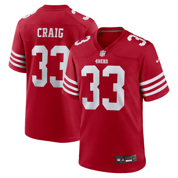 San Francisco 49ers Roger Craig Scarlet Team Retired Game Jersey