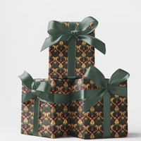 Victorian Holiday Floral Gift Wrap, Baroque Christmas Wrapping Paper, Vintage Botanical Xmas Wrapping Paper, Elegant Holiday Present Wrap