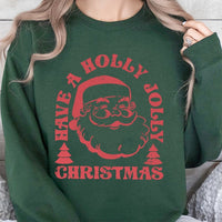 Holly Jolly Holiday Sweatshirt, Retro Santa Christmas Sweatshirt, Vintage Santa Claus Sweatshirt, Winter Xmas Crewneck, Comfy Holiday Present