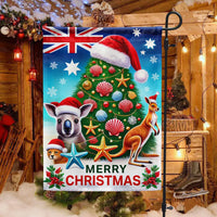 Kangaroo and Koala Santa Hats Holiday Flag, Australian Christmas Garden Flag, Aussie Christmas Yard Flag, Down Under Outdoor House Decor