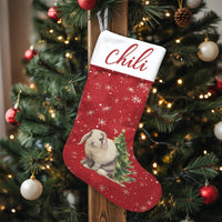 Personalized Rabbit Stocking, Lop-Eared Bunny Christmas Stocking, Custom Pet Holiday Stocking, Animal Christmas Stocking, Bunny Lover Present