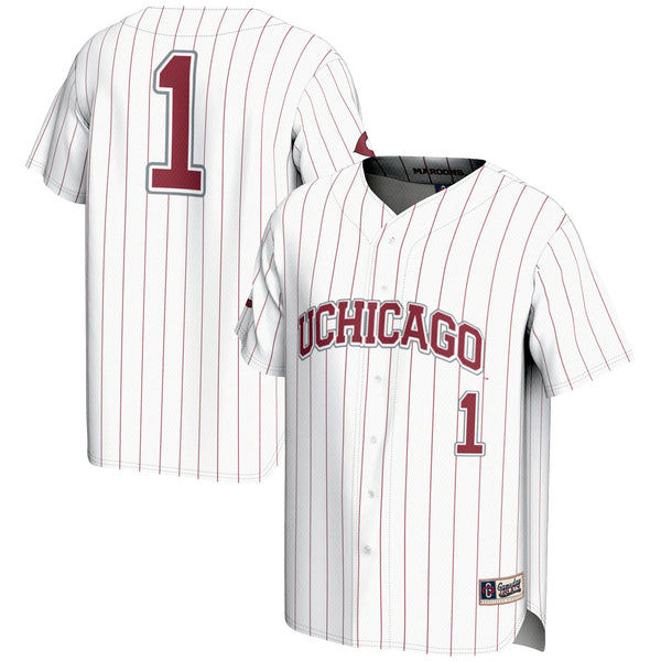 #1 UChicago Maroons Lightweight Baseball Fashion Jersey - White