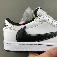 Low Top Sneakers, White Black Colorway, Leather Footwear, Reverse Hook Design, Lace Up Design, Casual Gift for Sneaker Fans