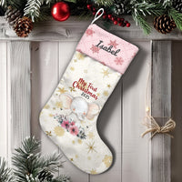 First Christmas 2025 Floral Stocking, Baby Elephant Christmas Stocking, Personalized Christmas Stocking, Newborn Keepsake Decor Present