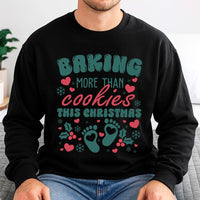 Pregnancy Announcement Christmas Crewneck, Baking More Than Cookies Christmas Sweatshirt, Holiday Baby Reveal Pullover, Mom to Be Sweater