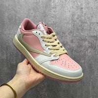 Low Top Sneakers, Pink Colorway, Reverse Hook Design, Lace Up Design, Casual Gift for Sneaker Fans