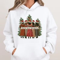 Christmas Best Friend Graphic Hoodie, Girls Will Be Girls Hoodie, Matching Holiday Sweatshirt, Adorable Winter Besties Hooded Pullover