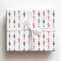 Watercolor Toy Soldier Gift Wrap, Nutcracker Ballet Wrapping Paper, Colorful Nutcracker Wrapping Paper, Christmas Holiday Gift Wrap Roll