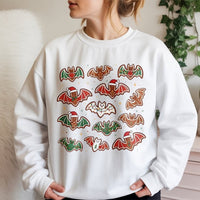 Spooky Christmas Sweatshirt, Gingerbread Bat Sweatshirt, Goth Gingerbread Bat Sweater, Creepy Adorable Holiday Crewneck, Alternative Xmas Present