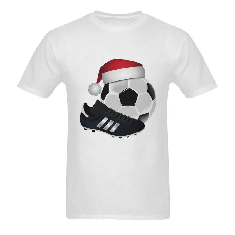 Christmas Soccer T-Shirt, Santa Hat Soccer Ball Shirt, Holiday Football Graphic Tee, Double Sided Xmas Soccer Shirt, Soccer Player Present