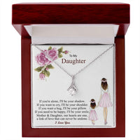 Sparkling Ribbon Pendant Necklace, Daughter Necklace from Mom, Cubic Zirconia Necklace, Birthday Present for Daughter, Christmas Jewelry Present