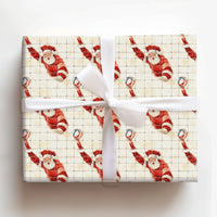 Sports Santa Net Gift Wrap, Spiking Santa Volleyball Wrapping Paper, Humorous Volleyball Player Christmas Present Wrap, Holiday Athlete Paper