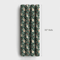 Pine Berries Elephant Gift Wrap, Watercolor Elephant Wrapping Paper, Christmas Elephant Wrapping Paper, Winter Animal Holiday Present Wrap