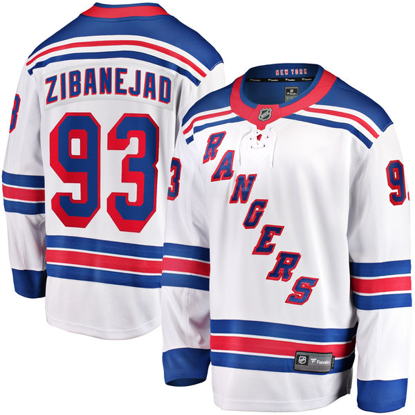 New York Rangers Mika Zibanejad White Away Premier Breakaway Player Jersey