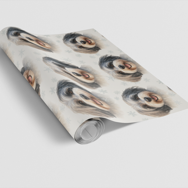 Watercolor Snowflake Dog Gift Wrap, Havanese Christmas Wrapping Paper, Adorable Havanese Holiday Wrapping Paper, Winter Pet P