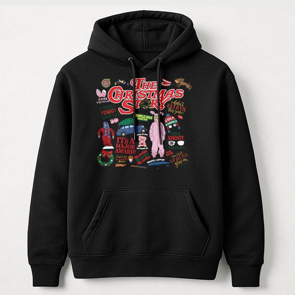 Retro Holiday Quote Hoodie, Christmas Movie Hoodie, Humorous Xmas Graphic Sweatshirt, Comfy Winter Movie Hooded Pullover, Hol