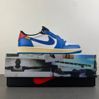 Low Top Sneakers, Blue White Yellow Colorway, Lace Up Design, Casual Gift for Sneaker Fans