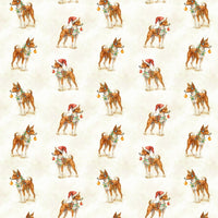 Santa Hat Dog Wrapping Paper, Basenji Christmas Wrapping Paper, Festive Basenji Gift Wrap, Holiday Dog Lover Wrapping Paper Roll