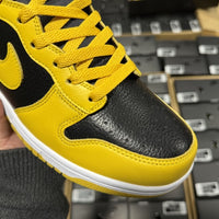 High Top Sneakers, Black Yellow Colorway, Lace Up Design, Casual Gift for Sneaker Fans