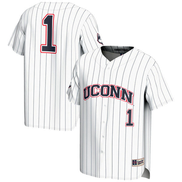 #1 UConn Huskies Lightweight Baseball Jersey - White