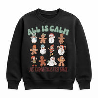 Retro Gingerbread Christmas Sweatshirt, First Grade Teacher Sweatshirt, School Staff Holiday Crewneck, 1st Grade Teacher Holiday Sweatshirt