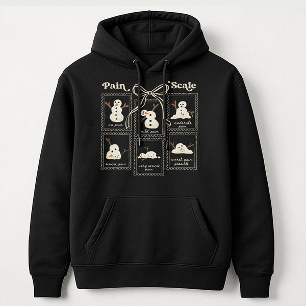 Medical Christmas Holiday Sweatshirt, Humorous Snowman Pain Scale Nurse Hoodie, RN Hospital Pullover, Healthcare Worker Xmas 