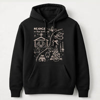 Rejoice in the Birth Christmas Hoodie, Brown Skinned Undocumented Immigrant Hoodie, Social Justice Holiday Sweatshirt, Xmas Graphic Hoodie